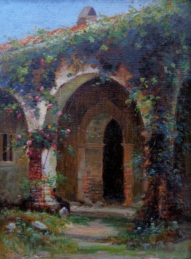 Charles A. Rogers Mission Garden 16x12 Oil on Canvas