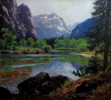 Christian Siemer Merced River Yosemite 36x40 Oil on Canvas