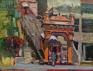 Chuck Kovacic Incline Ride Bunker Hill 14x18 oil on board