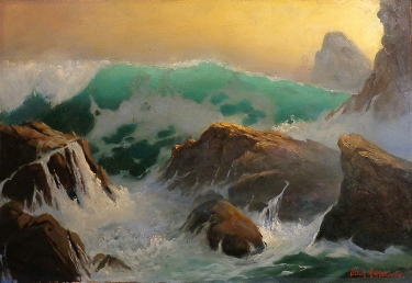 Clair Weidenaar Rugged Coast 20x13 Oil on Board