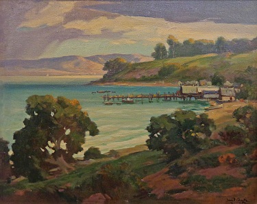 David F. Schwartz Camp at China Beach 25x30 Oil on Canvas