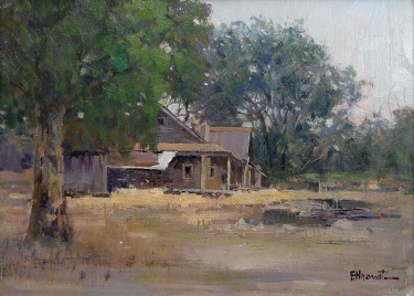 Felice Hrovat "Abandoned House" 9x12 Oil on Board