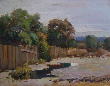 Felice Hrovat Back Lot 9x12 Oil on Board