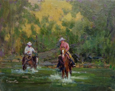 Felice Hrovat Slow Crossing 12x16 Oil on Canvas