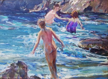 Frederick W Becker Secluded Cove 9x12 oil on board 675
