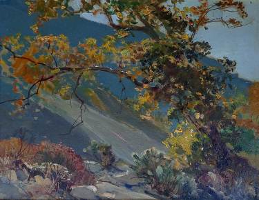 0 Frederick W. Becker Sycamore Tree 14x18 Oil on Board