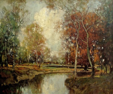 George Thompson Pritchard Autumn Gold 25x30 Oil on Canvas