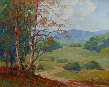 George Wallace Olson California Sycamore and Foothills 24x30 Oil on Canvas