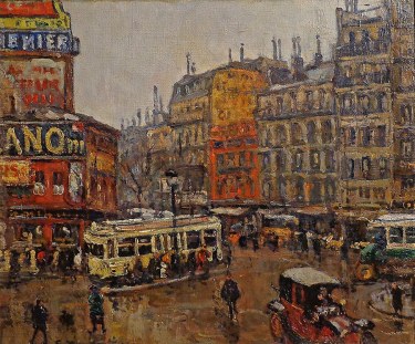 0 Georges Barwolf Place de Clichy 18x22 Oil on Board