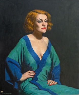 J. Mason Reeves Attitude in Green and Red 36x30 oil on canvas