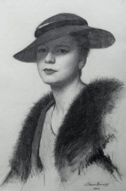 J. Mason Reeves Hat and Fur 20 x 16 pencil drawing