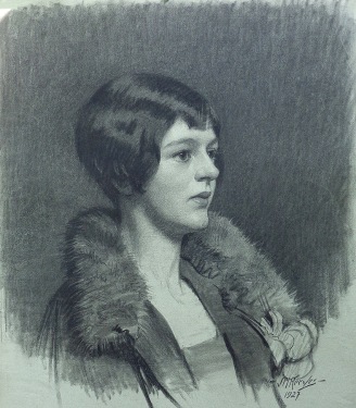 J. Mason Reeves The Fur Collar 20x16 pencil drawing