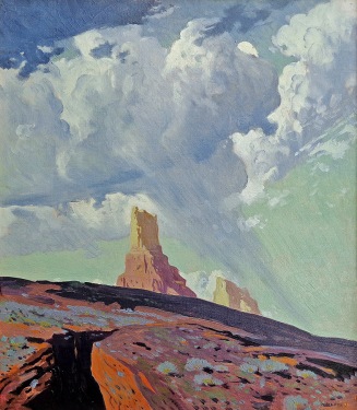 James Swinnerton Chimney Rocks near the Utah Border 16x14 Oil on Canvas