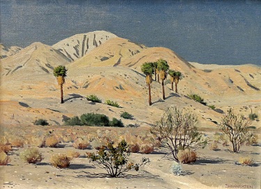 James Swinnerton Desert Palms 12x16 Oil on Canvas
