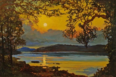 Jan Schmuckal Moody Blue Bay 24x36 oil on canvas copy