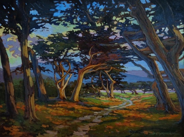 Jan Schmuckal Stroll along the Shore 18x24 Oil on Board