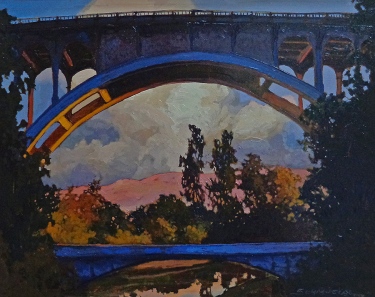 Jan Schmuckal Under the Bridge 16x20 Oil on Board