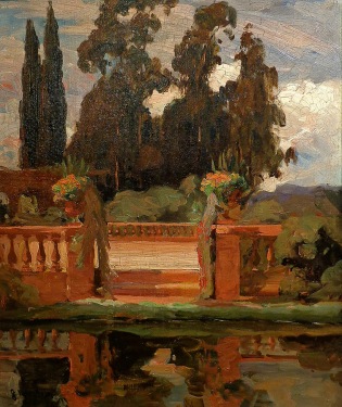 Jean Mannheim Steps from the Pool 24x20 Oil on Canvas
