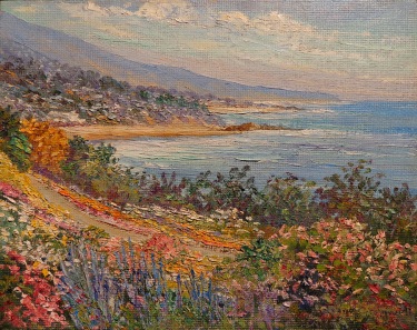 Joane Cromwell Flowering Cliffs 8x10 Oil on Board