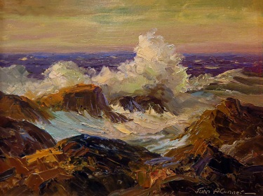 John Anthony Conner Laguna Rocks 9x12 Oil on Board