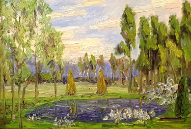 John Dominique Gentle Pond 10x14 Oil on Board