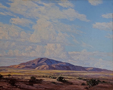 John Hilton Thunderheads near Indio 24x30 Oil on Board