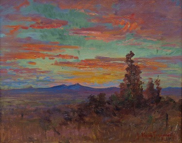 John Bond Francisco Sunset Albuquerque Oil on Canvas