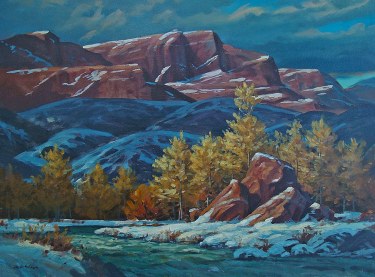 Joseph Holbrook Snow Covered Mesas 18x24 Oil on Canvas