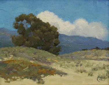 Kevin Turcotte Hillside Eucalyptus 8x10 Oil on Board