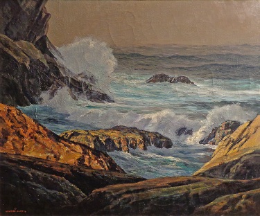 Leland S. Curtis California Surf 25x30 Oil on Canvas