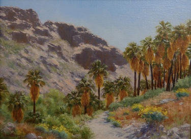 Linda Brown Palm Canyon Palm Springs 12x16 oil on canvas board