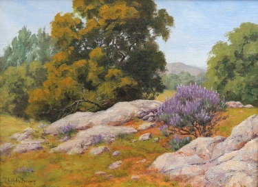 Linda Brown Blue Lupine 12x16 Oil on Canvas Board