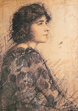 Max Weiczorek Girl wearing a Matilla pastel on board