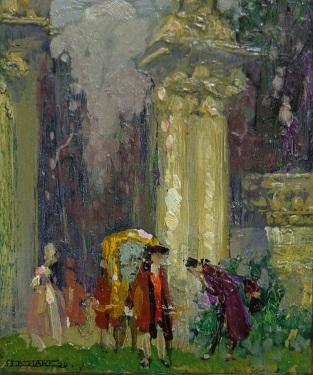 Otto Hake The Royal Meeting 4x4 oil on board