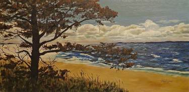 0 S. Van Dyken California Coast Vista 15x30 Oil on Board