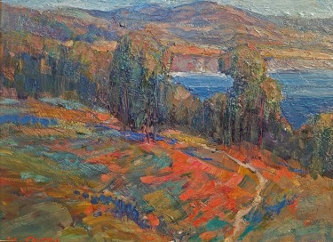 William Dorsey California Hillside Poppies 9x12 oil on board 795