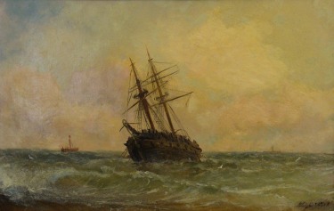 Adolphus Knell Shipwreck 12x16 Oil on Canvas