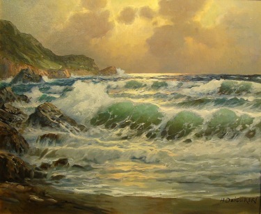 Alexander Dzigurski Coast at Big Sur 20x24 Oil