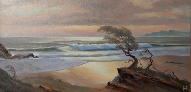 Alfred Dupont Windswept by the Sea 24x48 Oil on Canvas