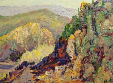 Alta West Salisbury Colorful Hillside 9x12 Oil on Canvas Board