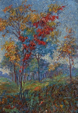 Anna Hills Autumn Trees 14x10 Oil on Board