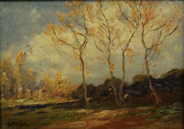 B Major Autumn Trees 6x8 Oil on Board