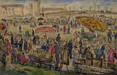 Bea Levy First Art Fair 1932 7x10 Mixed Media