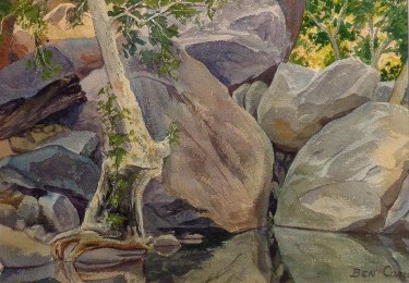 Ben Carre Still Waters Tahquitz Canyon Palm Springs 10x15 Watercolor