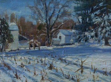 Bill Agresano Morning First Snow 9x12 Oil on Board