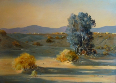 Bill Bender Desert Shadows 18x25 Oil on Board