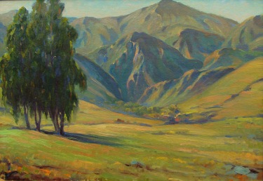 Carl Zimmerman Hills near Saugus 13x18 Oil on Board