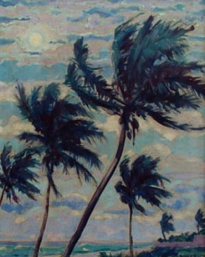 Charles Drogkamp Coconut Palms 17x13 Oil