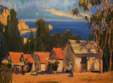 Charles Killgore Early Catalina Cottages 12x16 Oil on Board