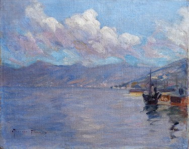 Charles Louis Turner Harbor Bay Area 11x14 Oil on Canvas Board